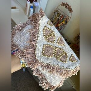 Boho Beaded Fringe Clutch